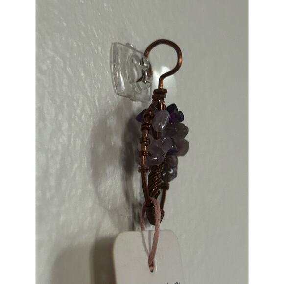 Handmade Copper and Serpentine Crystal Tree of life 3.5x2” Wall Decor - Picture 4 of 5